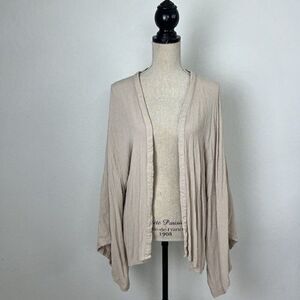 Sim & Sam Bohemian Dusty Pink Swiss Dot Open Front Cardigan Lightweight L/XL